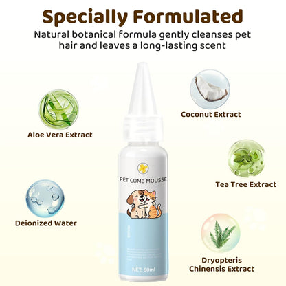 Steam Cat Brush, 6-in-1 Dog Brush Spritz Defur Comb with Pet Waterless Shampoo, Steamy Skin Friendly Deshedding Grooming Tool, Suitable for Shedding & Haired Pets, Pet Supplies Accessories, Yellow