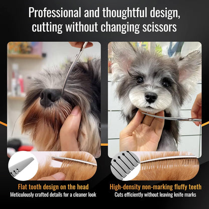 Magic Curved Fluffers Chunkers Dog Grooming Scissors Professional 7'' Pointy-tongued Curved Thinning Shears for Pet Cat Shih Tzu Schnauzer 50% Thinning Rate Japan 440C 33 Teeth