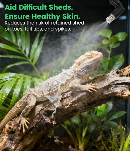 Reptile Mister System with Timer, Reptile Humidifiers Automatic, 360°Adjustable Misting Nozzles, DIY Misting System for Amphibians, and Rainforest Plants