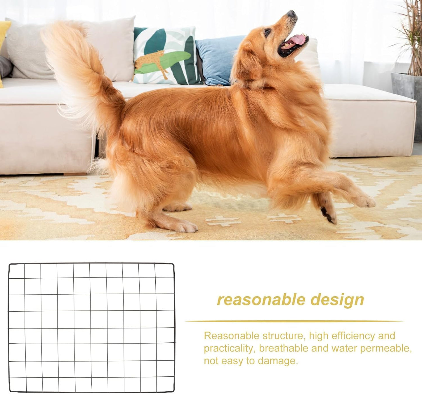 4Pcs DIY Dog Cage Divider Panels Detachable Metal Wire Mesh Fence Sheets 35X45Cm Pet Crate Barrier for Indoor Outdoor Puppy Playpen and Small Animal Isolation