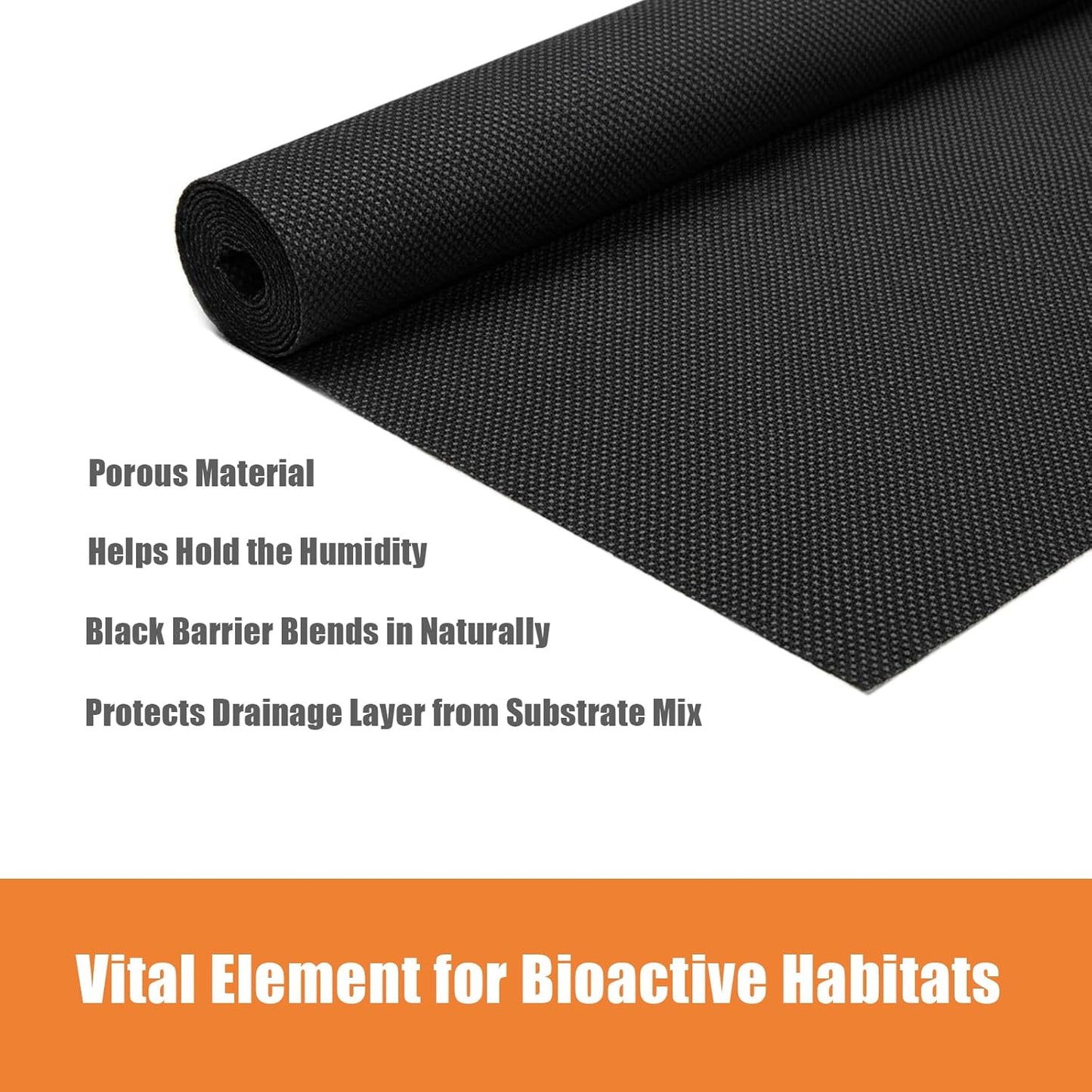 2Pcs 24"x18"Reptile Substrate Mesh, Terrarium Supplies for Reptile Tank, Bioactive Substrate Barrier for Leopard Geckos, Crested Geckos, Ball Pythons, Corn Snakes, Frogs, Skinks