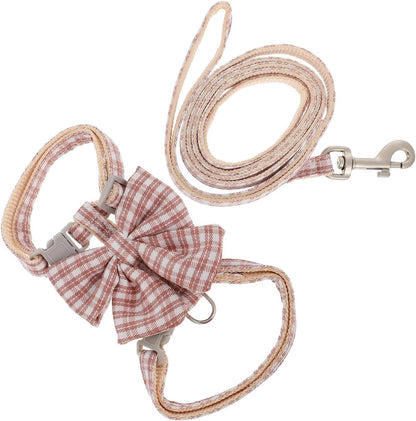 Happyyami Adjustable Cat Harness and Leash Set, No-Escape Soft Pink Vest with 1.0M Traction Rope for Small Cats 3-7 Lbs, Outdoor Walking and Control Pet Supplies