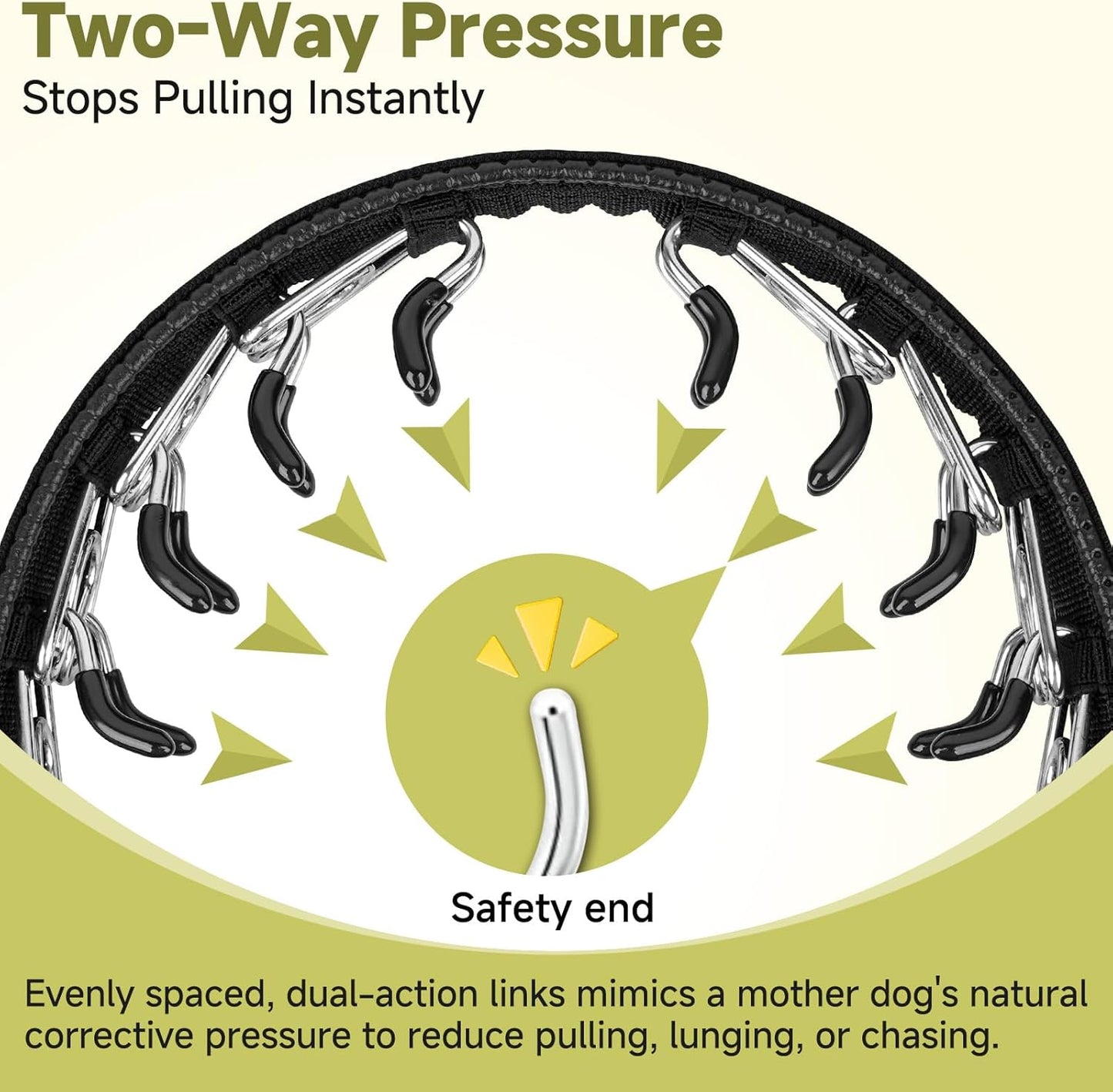 Mayerzon Martingale No Pull Collar for Large Medium Dogs, Patented Dog Walking Training Collar for Pulling, 1.5'' Wide Alloy Buckle, Neoprene Padded, Adjustable, Reflective, Easy to Use(L, Black)