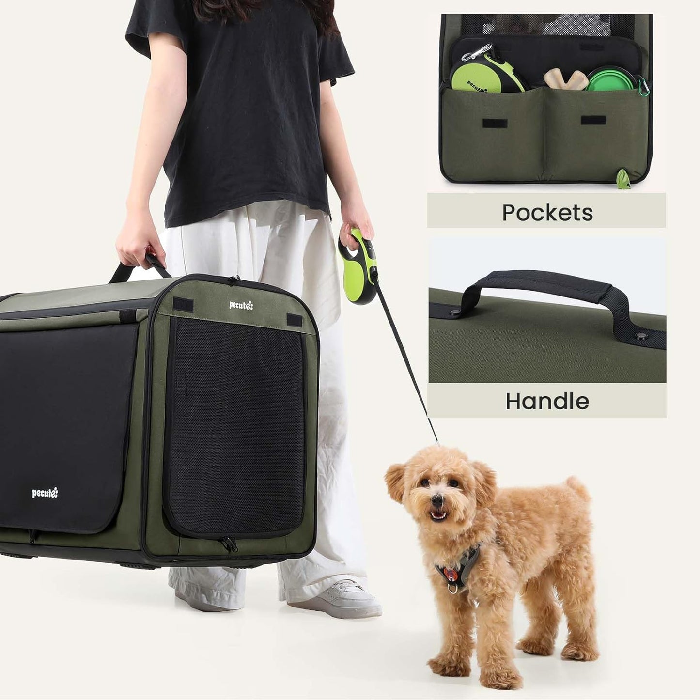 Dog Car Carrier Stable and Light Weight, and Pecute Cat Carrier Stale, Pet Carrier Breathable and Portable