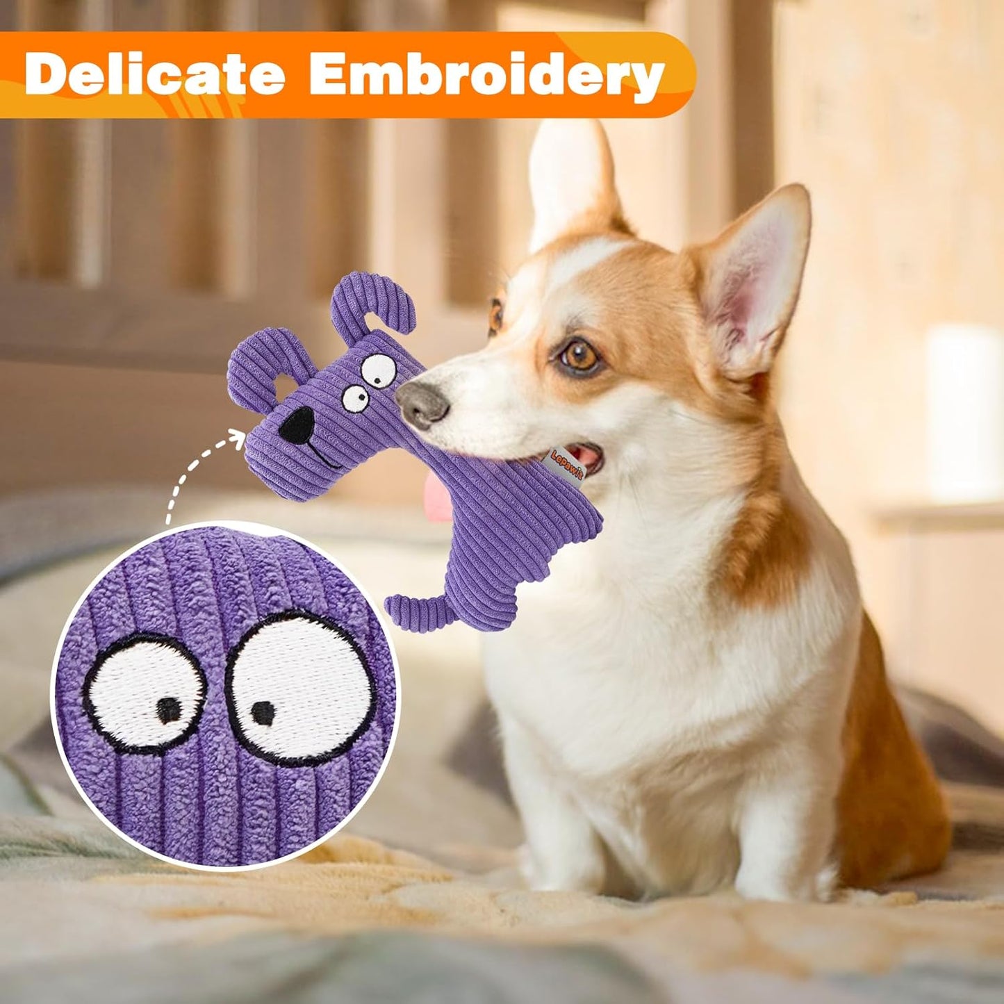 Squeaky Dog Toys for Small Dogs, Cute Plush Small Dog Toys for Indoor Play, Interactive Dog Toys with Non-Shedding Material for Small and Medium Dogs - 4pack