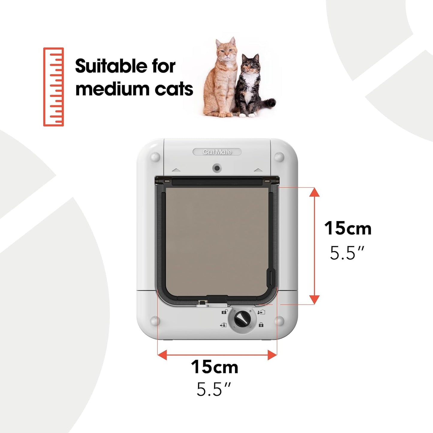 Cat Mate Microchip Activated Cat Flap Bundle, Includes Pet Door (360) & Elite Wall Liner (308) - Microchip Entry Control of up to 30 Cats or Small Dogs, Single/Multiple Glazing, UPVC, Walls & Wood