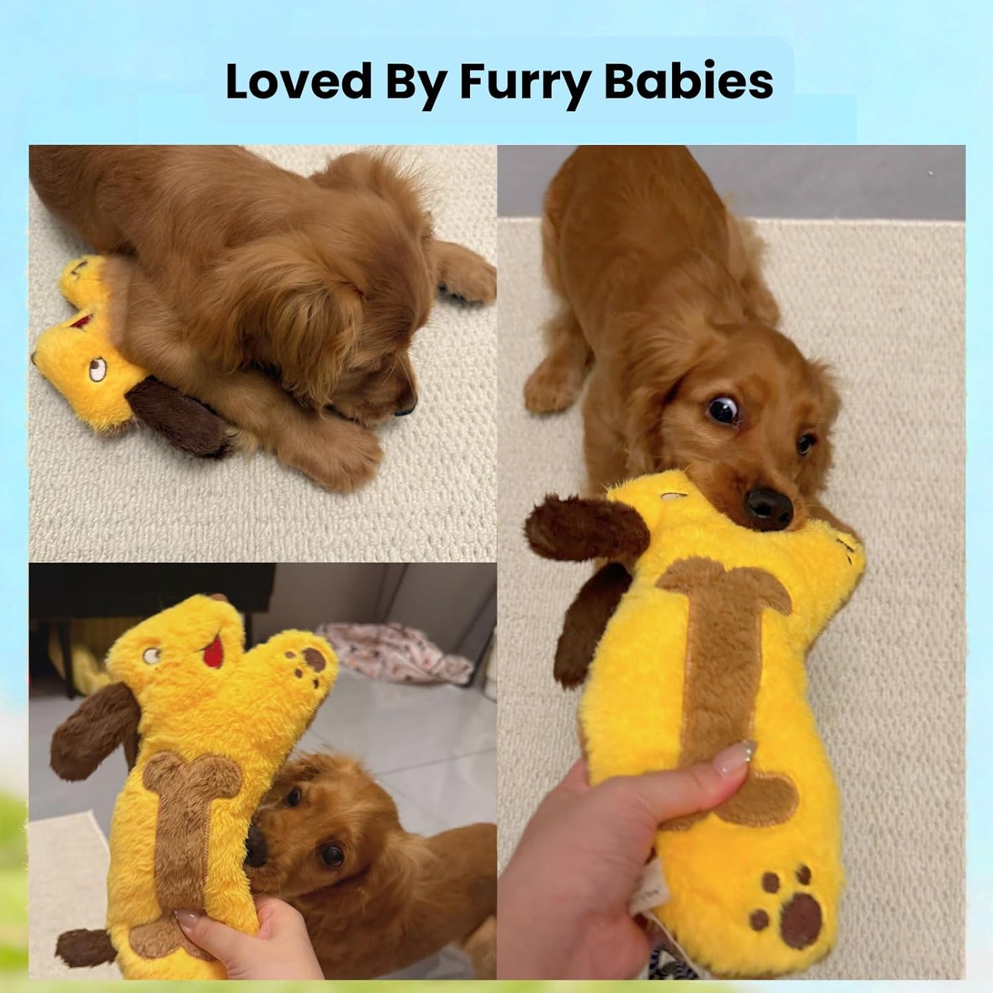 HGB Plush Squeaky Dog Toy- Crinkle Dachshund Puppy Toys for Small Medium Large Breeds, Interactive Stuffed Pet Toy for Teething Chewing Fetch to Keep Them Busy & Anxiety Relief