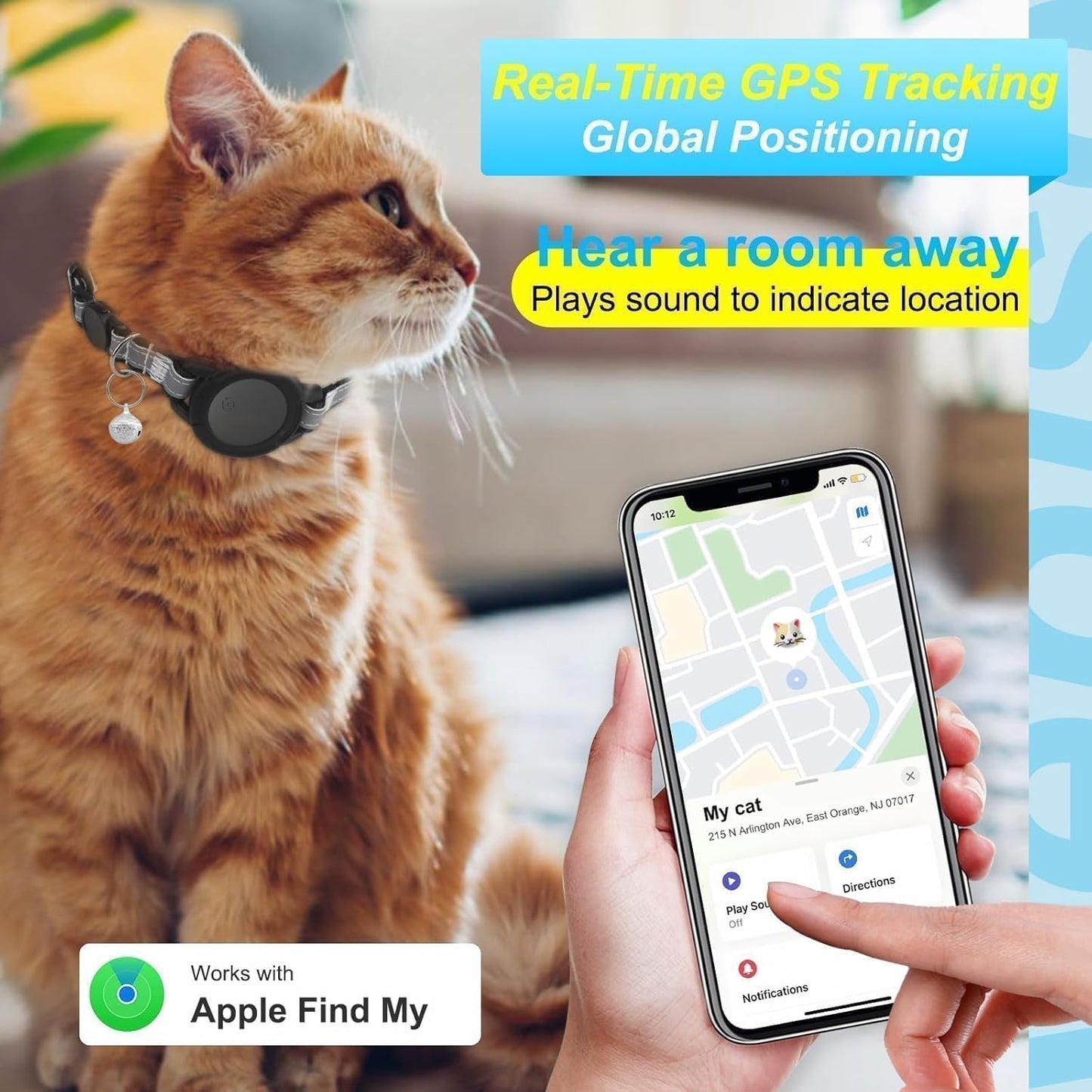 GPS Tracker for Cats, Mini GPS Cat Tracker, Smart Pet Activity Tracker, No Monthly Fee, Compatible with Apple Find My(iOS Only), Anti-Lost, Finder Tag for Vehicles, Pets, Kids, Items Gift (1 Pack)