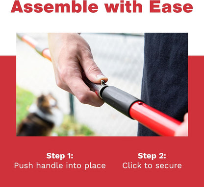 Pooper Scooper for Large Dogs, Small Dogs and Horses, Metal Poop Scooper Set with Long Handle Rake, Spade and Tray for Yard, Grass, Dirt or Gravel, Heavy Duty Aluminum Poop Picker Upper