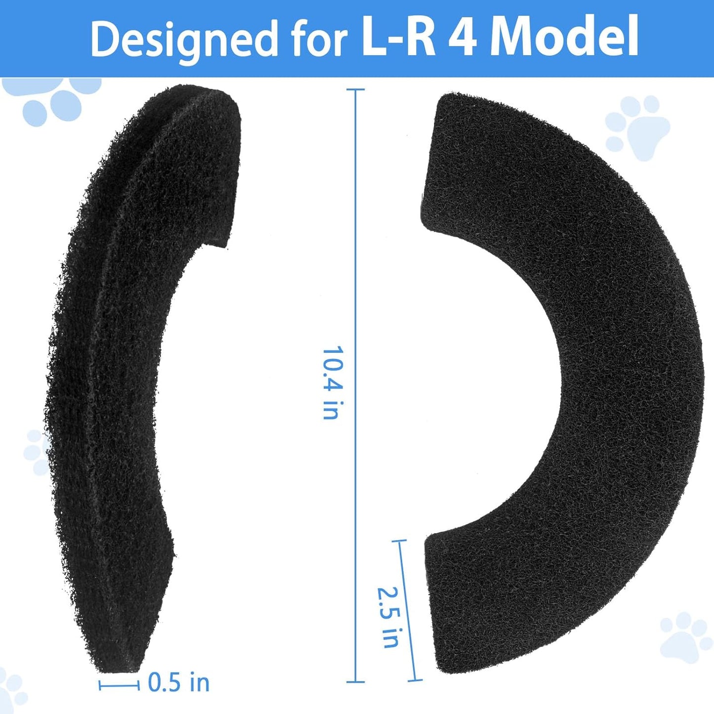 Activated Carbon Filters Compatible with LR 4 Cat Litter Box, Perfect Replacement Official Size (12Pack)