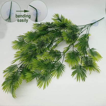 Reptile Plants for Bearded Dragon Tank Accessories, Terrarium Plant Artificial Decor for Snake Cage, Fake Plant for Leopard Gecko Habitat, Lizard Chameleon Ball Pythons (Group ABN)