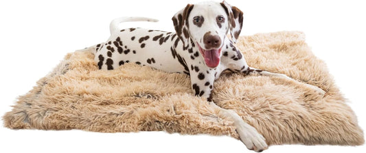 Best Friends by Sheri Calming Shag Dog Blanket – Ultra Soft Faux Fur Pet Throw, Anxiety-Relief, Lightweight Warm Bed Cover for Dogs and Cats, Machine Washable, Taupe, 30" x 40"
