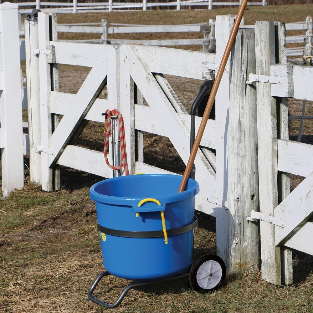 EASY-UP Muck Tub Wheeler | Haul Horse Manure or Feed| Holds 70 Quart Bucket | Lightweight and Durable | Use at Barn or Show Events