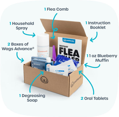 Flea Killer Kit for Dogs – Fast-Acting Flea Treatment with Oral Tablets, Topical Prevention, Flea Comb, Flea Shampoo & Home Spray – Dog Flea & Tick Control for Small & Large Dogs (4-10 lb Dog)