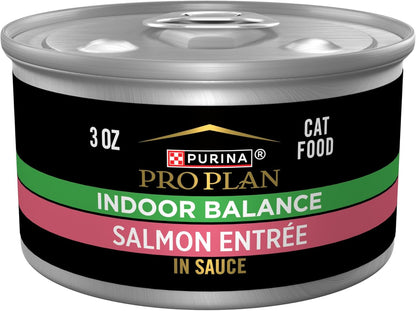 Purina Pro Plan Indoor Cat Food Indoor Balance Grilled Salmon Entree in Sauce - (Pack of 24) 3 oz. Pull-Top Cans
