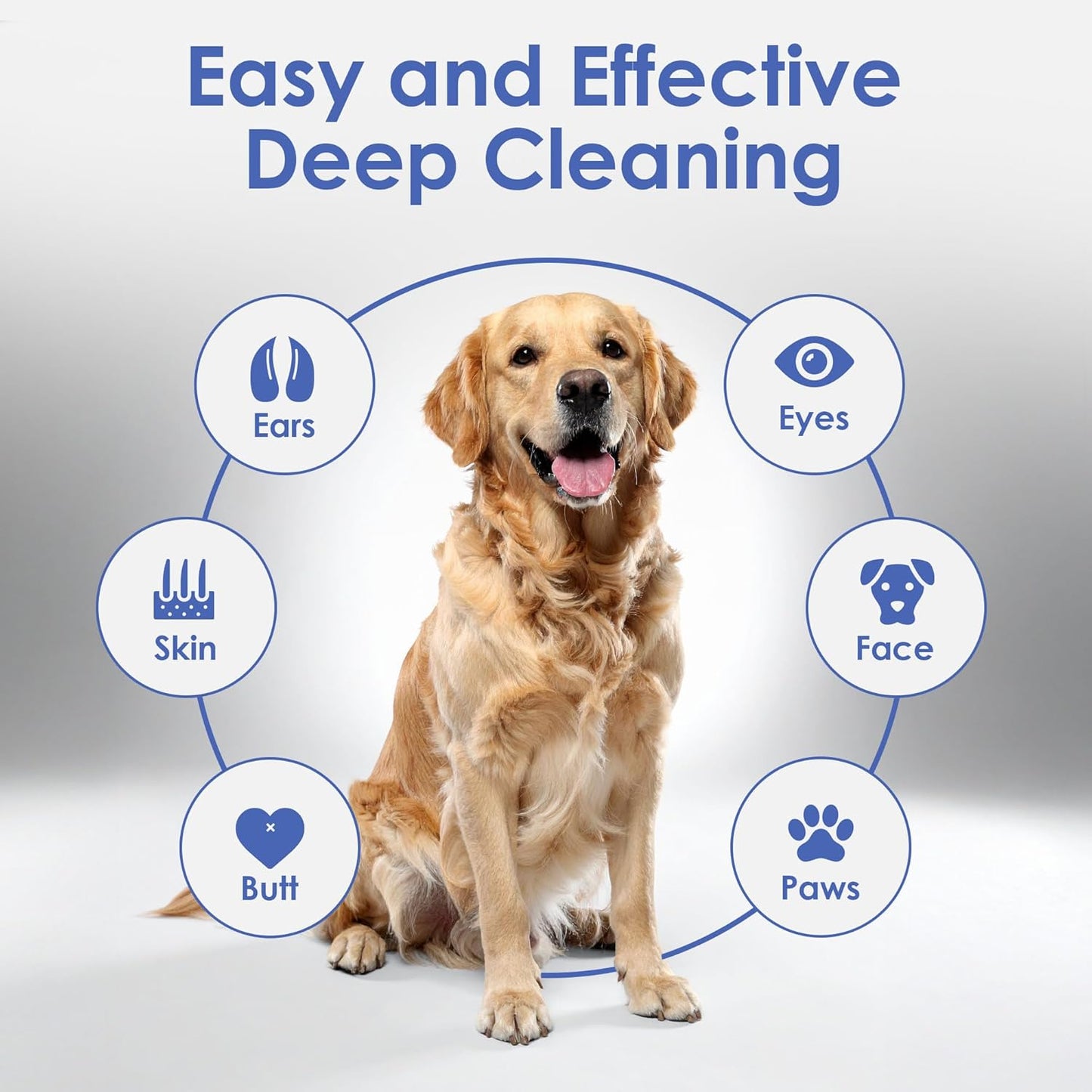 AKC Coconut-Scented Pet Bathing Gloves – 6-Pack Deodorizing & Cleaning Wipes for Dogs & Cats – Gentle, Hypoallergenic, No-Rinse Grooming Mitts for Sensitive Skin, Quick Cleanups & Travel