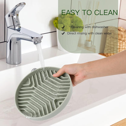 Slow Feeder Dog Bowls, Puzzle Silicone Dog Feeding Bowls with Suction Cups, Anti-Choking, Non-Slip Design, Reduces Boredom, Anxiety, Ideal for Medium to Small Dogs & Cats - XAQMHSW