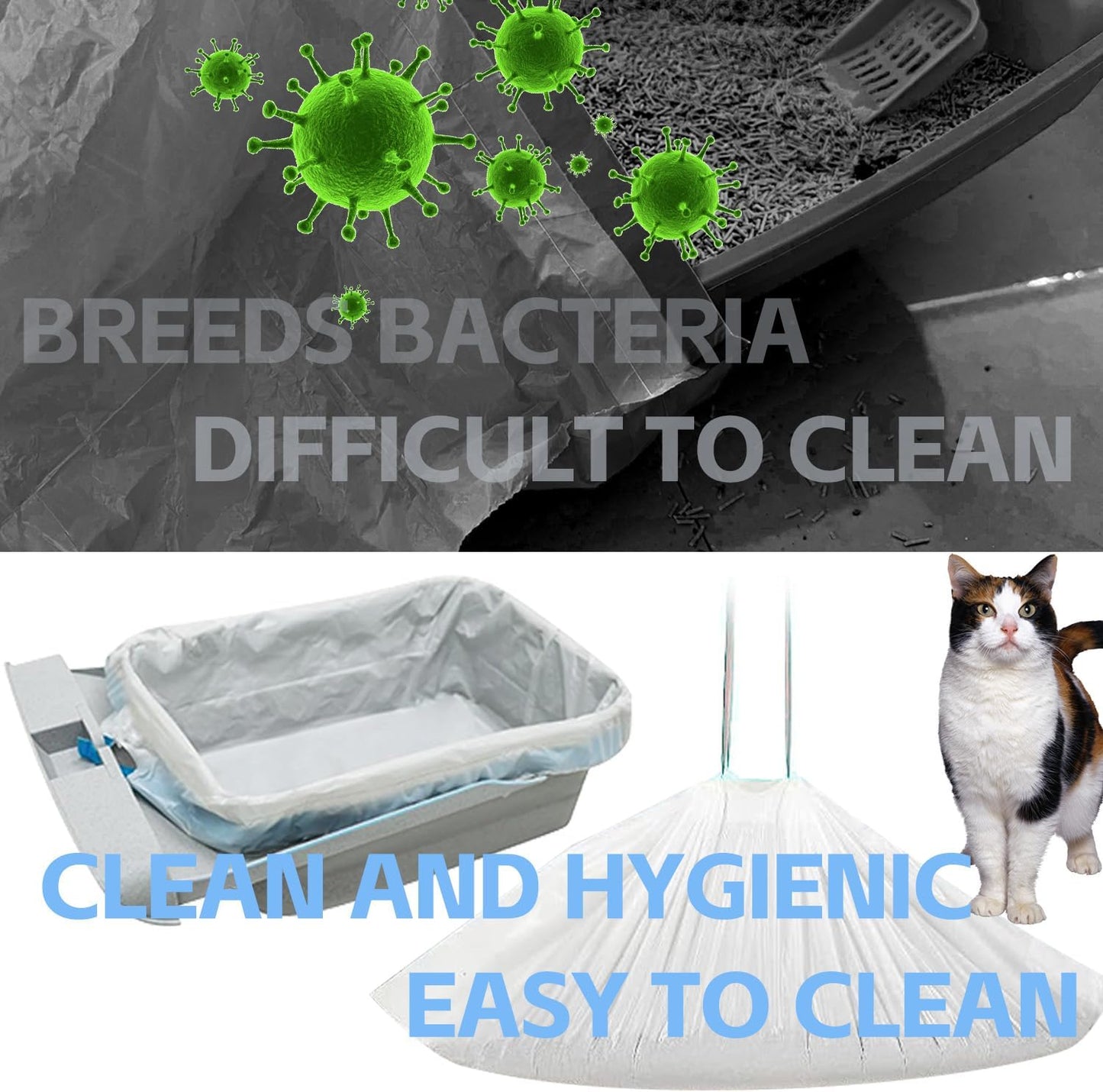 120 Count Litter Bags Compatible with Neakas M1 and Autoscooper 11 Open-Top Self-Cleaning Cat Litter Box, 6 Rolls Cat Litter Waste Receptacles Bags (120 Count)