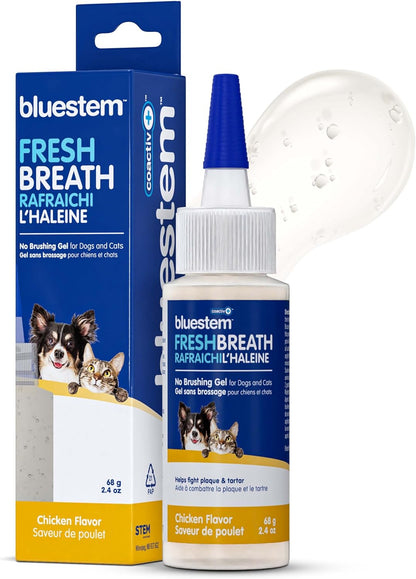 bluestemTM No Brush Dog Dental Gel - Dog Oral Gel to Freshen Breath, and Fights Plaque and Tartar - Brushless Toothpaste for Dogs