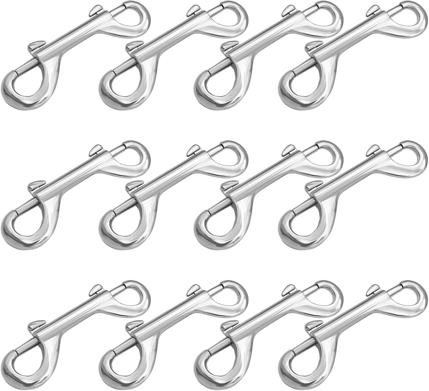 Dog Leashes 12 Pcs Zinc Alloy Clips for, Double Hook Spring with 3.9 in / 10 Cm Length, Swivel Design, 0.4 in / 1.2 Cm Diameter, Perfect Connection Leash and Collar for