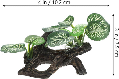 Reptile Terrarium Plant Artificial Plant Ornament Décor for Lizard Box and Fish Tank Habitat Decoration