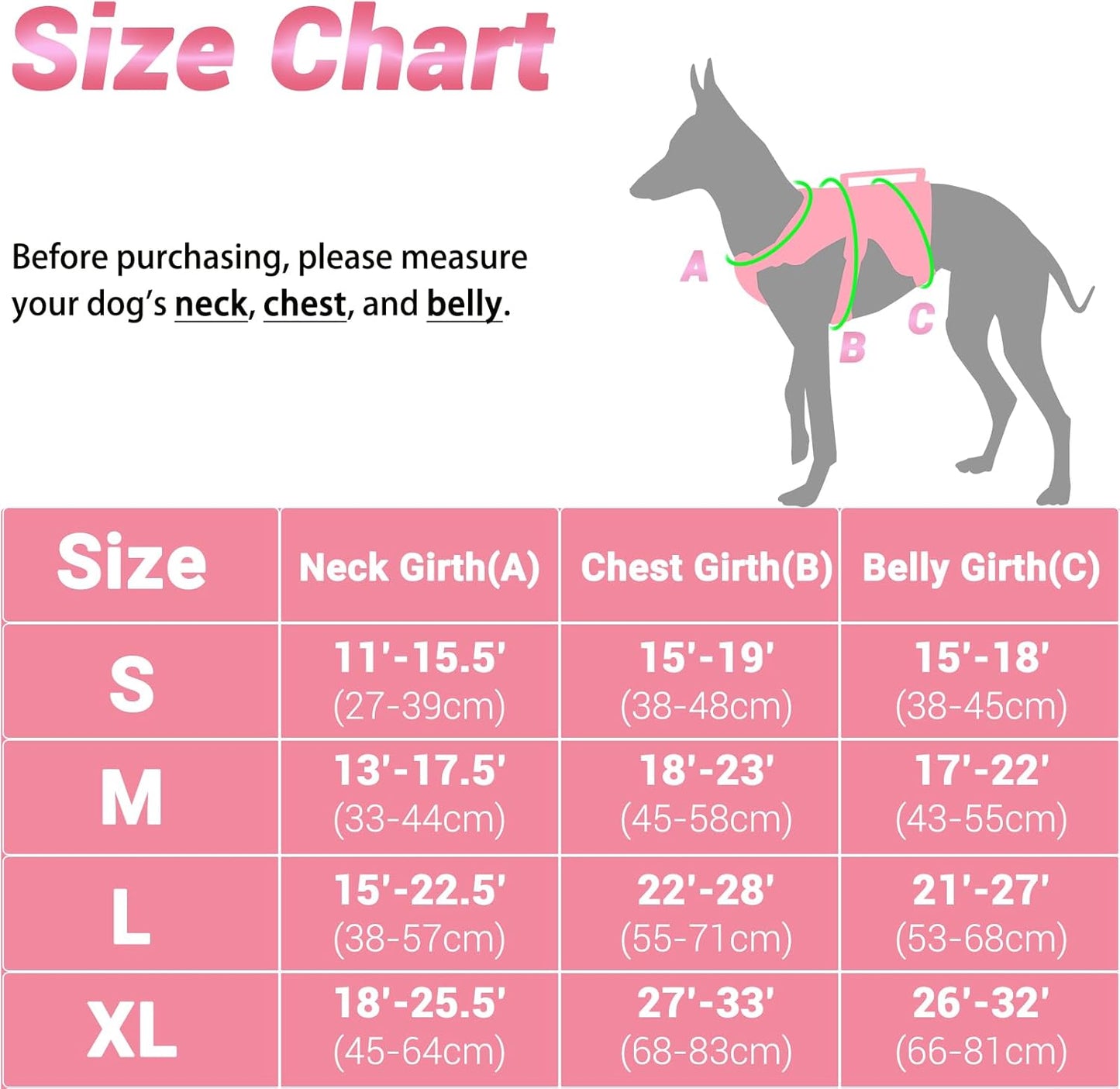 BELPRO Multi-Use Support Dog Harness, Escape Proof No Pull Reflective Adjustable Vest with Durable Handle, Dog Walking Harness for Big/Active Dogs (Pink, M)