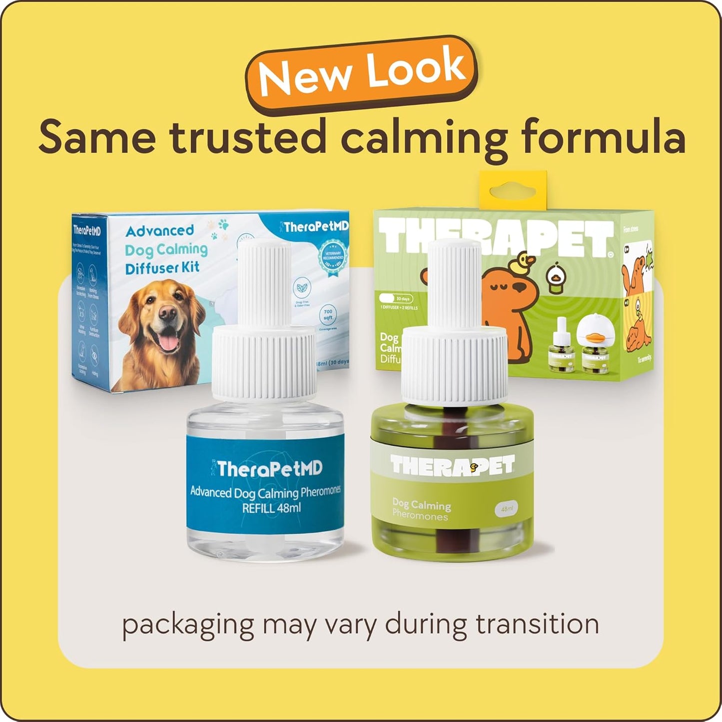 TheraPet MD 60-Day Dog Calming Diffuser - for Stress, Destructive Behavior, Pee Accidents, Separation Anxiety, Barking, Aggression & Chewing - 60-Day Refill Included - Packaging May Vary