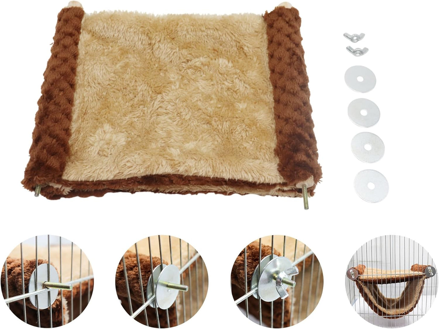 Rat Cage Accessories, Rat Hammock with Warm Soft Fluff, Rat Hammock for Cage, Birds Nest, Sleeping Bed, Cage Accessories for Rat, Hamster, Squirrel, Conure, Sugar Glider, Small Guinea Pig