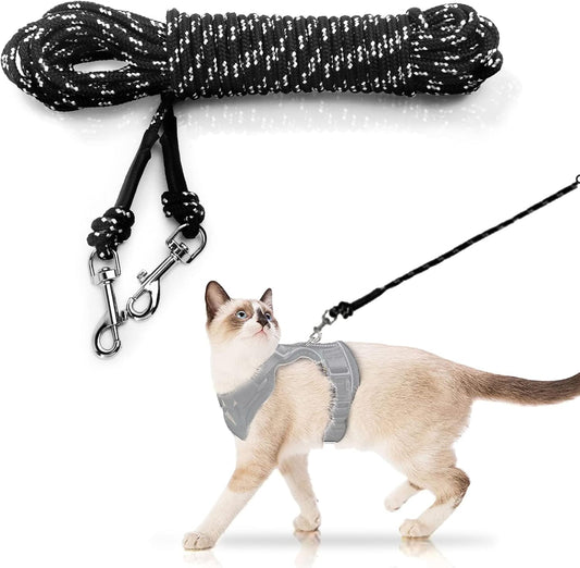 Extra Long Cat Leash for Yard, Lightweight Outdoor Cat Leash Long Light Extension, Long Thin Lead for Rabbits, Kitten, Puppy and Small Animals (4.5M/ 15FT)