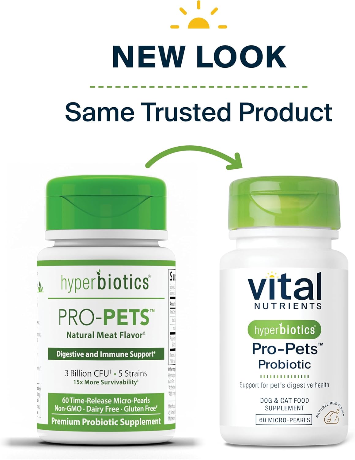 Vital Nutrients Pro Pets Probiotics for Dogs and Cats | Dog Probiotics for Digestive Health, Gut Health, Occasional Diarrhea* | Tasty Meat Flavor | Non-GMO | Hyperbiotics | 60 Micro Tablets