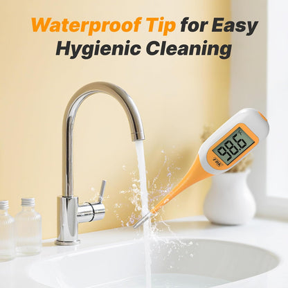 Digital Dog & Cat Thermometer for Fever Detection, 8s Fast Reading Pet Rectal Thermometer with Large LCD Screen, Comfortable Flexible Soft Tip Fever Alert °C/°F Switchable