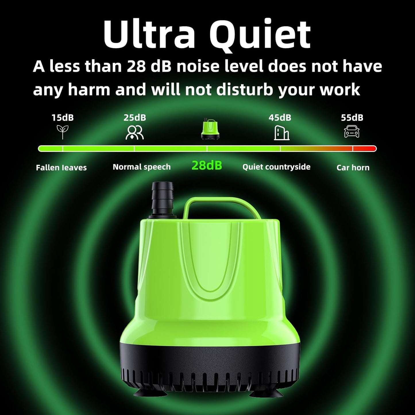 FREESEA Fountain Submersible Water Pump: 660GPH 40W Small Sump Pump - Pond Pump for Outdoor Hydroponic Statuary Waterfall Aquarium Fish Tank