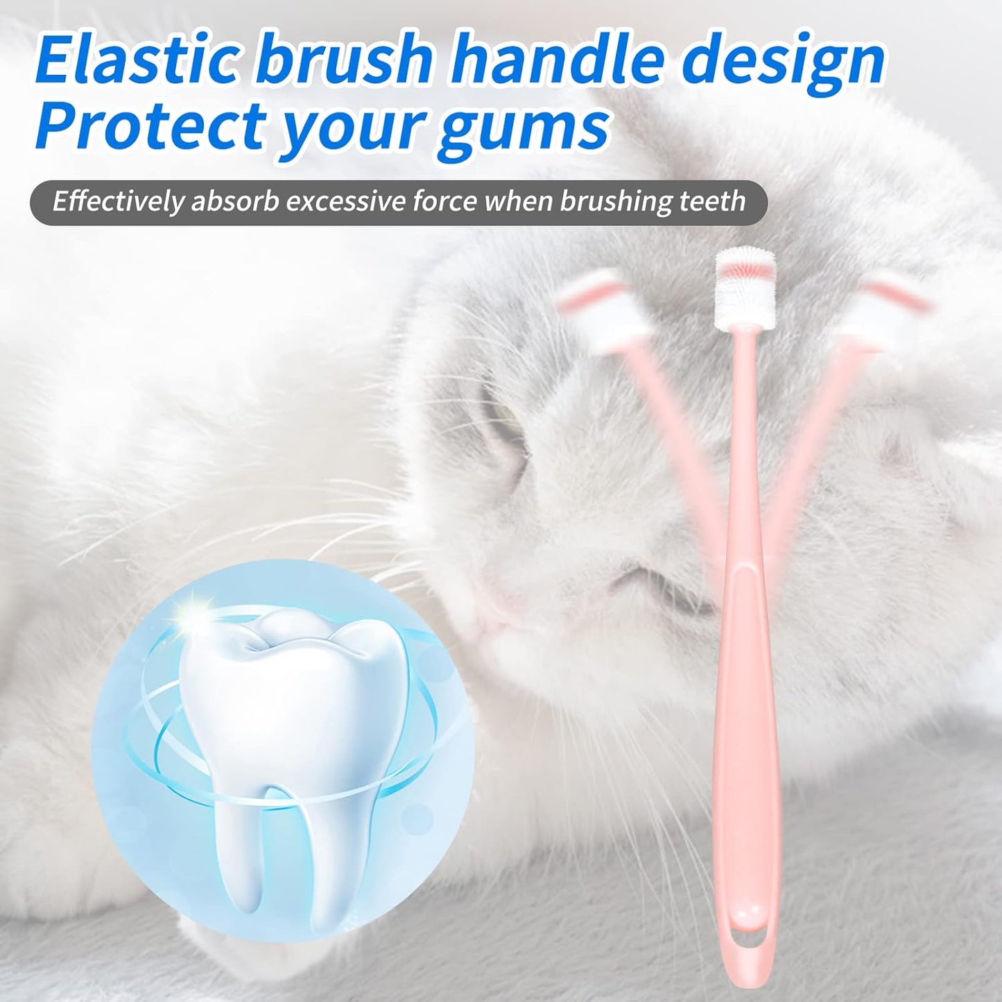 Pet Cat Dog Toothbrush and Toothpaste Brushing Kit,Vanilla Flavor Toothpaste & 2 pcs 360 Toothbrush Teeth Cleaning & Fresh Breath Dental Care Best for Bad Breath by Removing Plaque