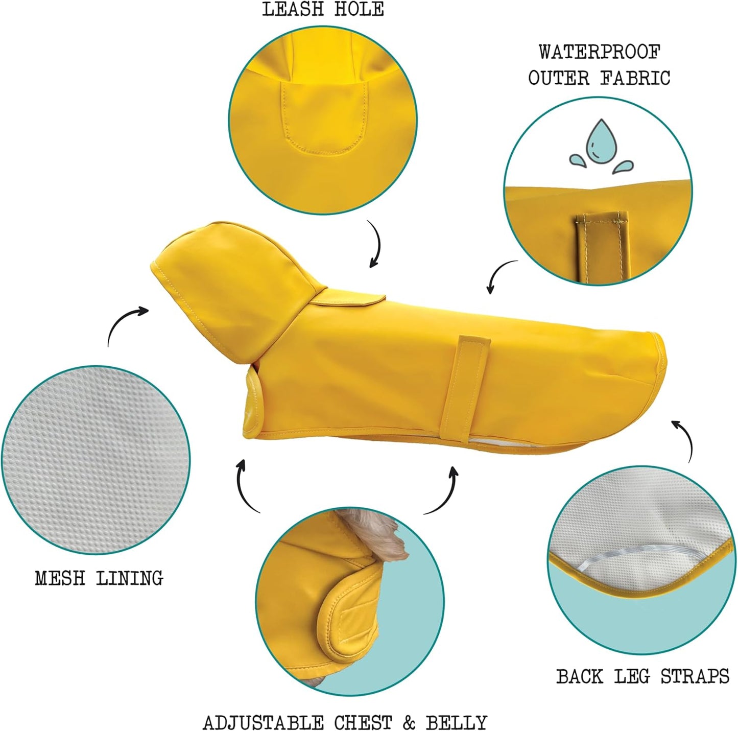 Dachshund Raincoat, Sausage Dog Rain Jacket, Long Dog Coat, Weiner Dog Raincoat, Doxie Rain Jacket (Medium)