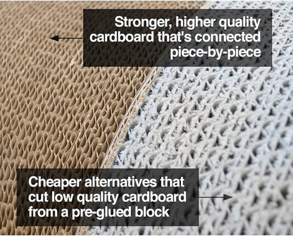 Double-Sided Infinity Cat Scratcher Lounge - Durable Recycled Corrugated Cardboard Cat Scratching Bed