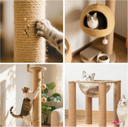 Jute Rope 49 Feet 8mm - Natural Heavy Duty Sisal Twine | Pet-Safe for Cat Scratch Posts, Crafts, Bundling & Hanging (Natural, 8MM-49FT)