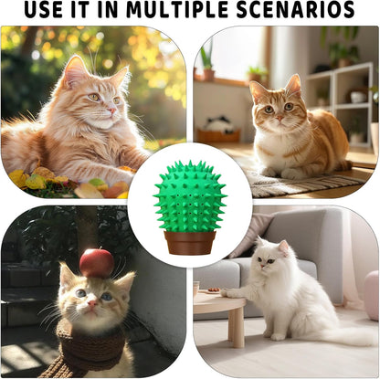 PetPhindU Cat Face Scratchers Self Groomer for Clawing, Stretching, and Grooming Built-in Catnip Compartment Wall Mounted Corner Brush (Green,One Size)