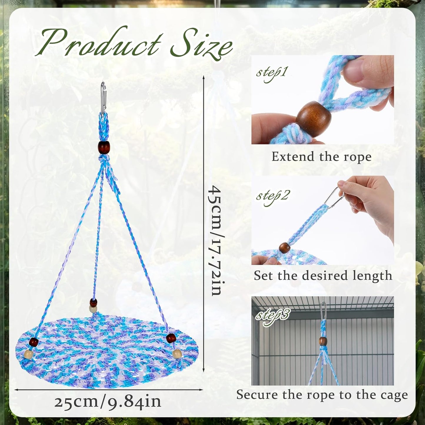 Bearded Dragon Hammock, Reptile Hammock Tank Accessories Bearded Dragon Tank Accessories Small Lizard Cage Bed Hanging Hammocks for Chameleon Birds Rats Gecko Iguana