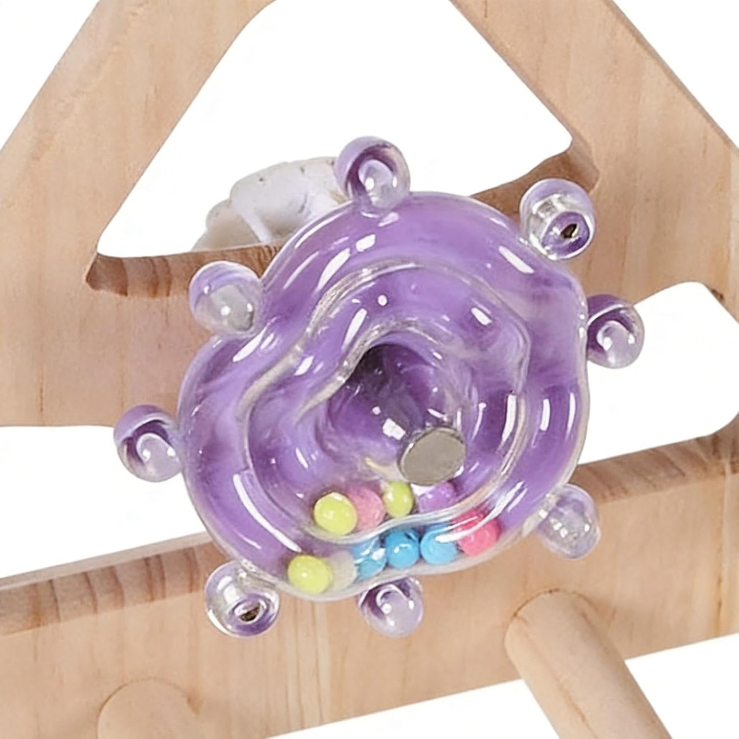 Bird Perch Toy,Wooden Hangable Swing - Bird Toys - for Pets Hummingbirds Backyard Play Enrichment Exercise Climbing Foraging