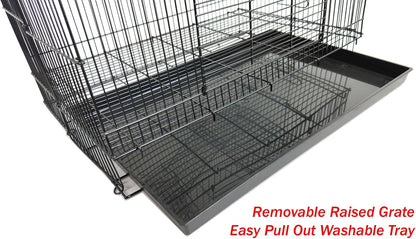 3-Levels Easy Portable Collapsible Ferret Chinchilla Sugar Glider Rats Mouse Animal Critter Chew-Proof Metal Carrier Travel Cage with Narrow 3/8-Inch Bar Spacing Easy to Setup No Tools Needed