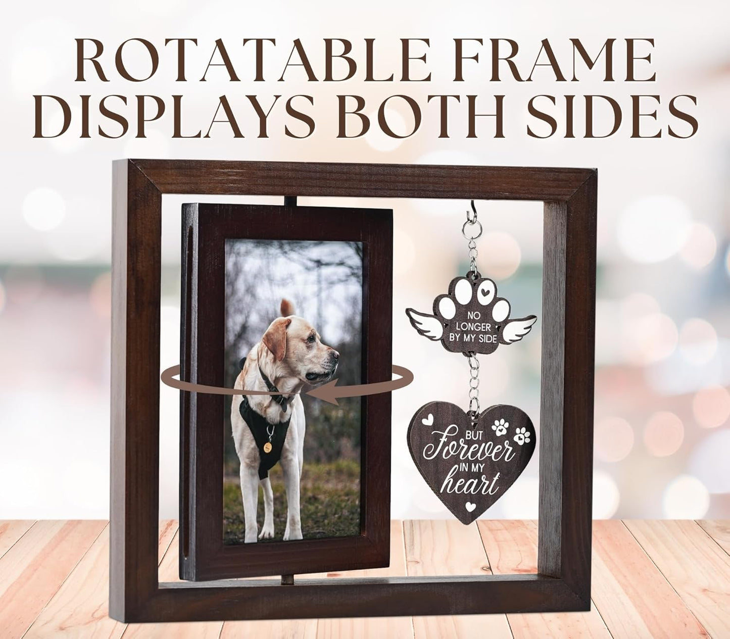 InnoBeta Dog Memorial Gifts for Loss of Dog, Pet Picture Frame, 4x6, No Longer By My Side, Tabletop