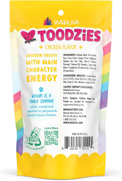 Weruva BFF Toodzies, Chicken Crunchy Cat Treats, 2oz Bag (Pack of 4)