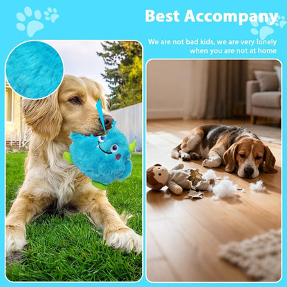 Dog Squeaky Toys 3 Pack, Plush Dog Toy Pack for Puppy (Medium, Monster)