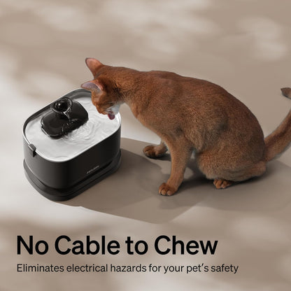 PETLIBRO Cat Water Fountain, Cordless Pet Water Fountain Battery Operated, 2.5L/84oz Dockstream Water Fountains for Cats Indoor, Cat Fountain with Stainless Steel Tray, Easy to Clean BPA-Free