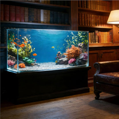 Aquarium Background Poster, Fish Tank Background Sticker, Underwater Grass Leaves with Stone & 3D Coral Vibrant Underwater for Stunning Aquarium Decorations 10 20 Gallon Tank (15.7" x 23.6" in)