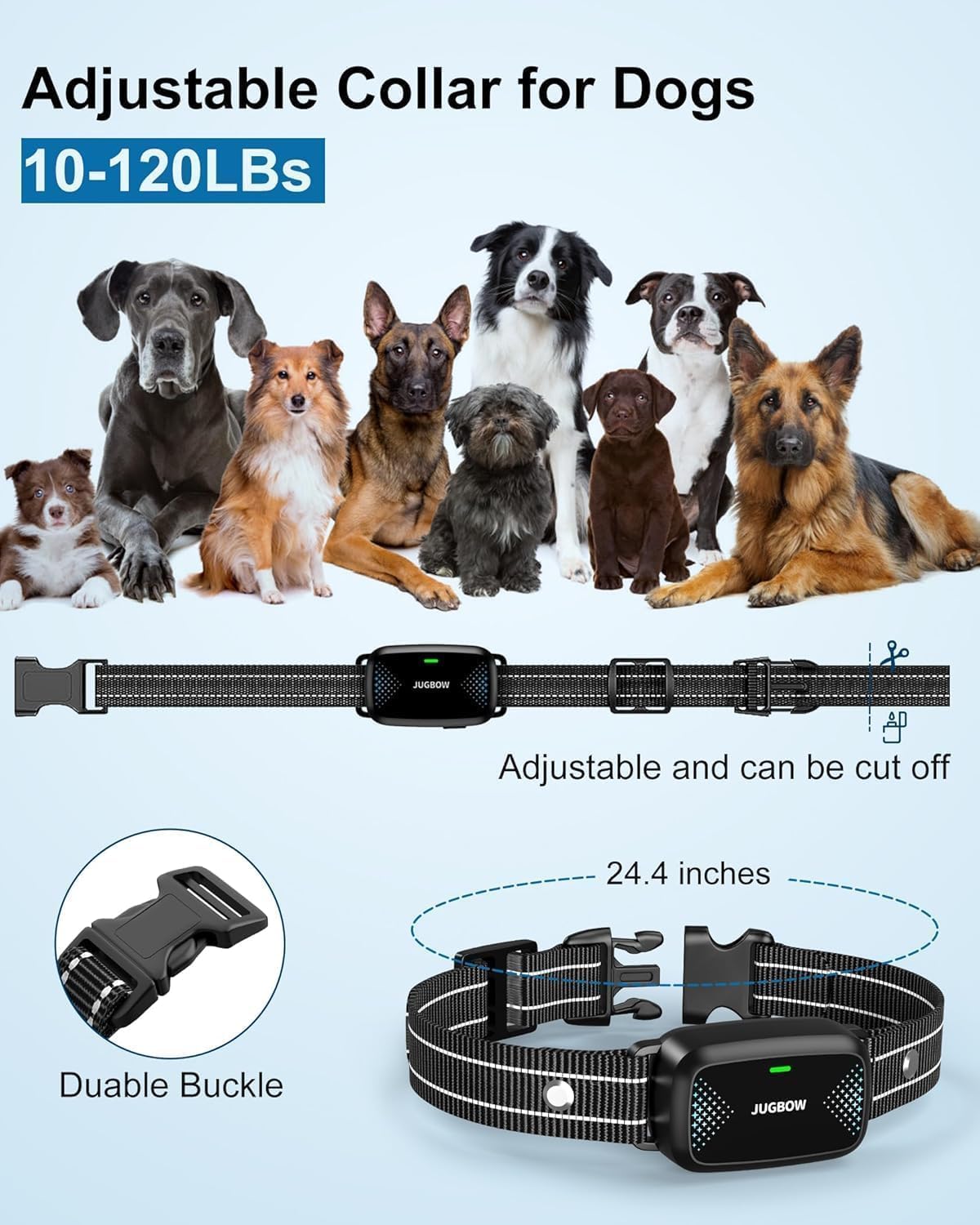 Jugbow Dog Skock Collar woth Remote - 4000FT Dog Training Collar with 4 Training Modes, IPX7 Waterproof E-Collar with Security Lock, Rechargeable e-Collars for Large Medium Small Dogs 10-120lbs