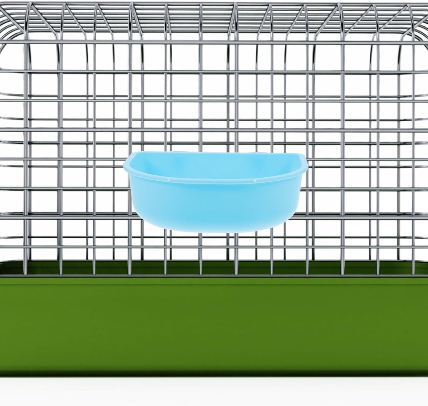 Hanging Plastic Pet Bowl for Cats and Dogs, Round Food and Water Dish, Blue Sturdy Plastic, Suitable for Crates and Travel, Multipurpose Feeding Bowl for Small to Medium Pets