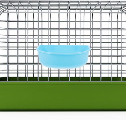 Hanging Plastic Pet Bowl for Cats and Dogs, Round Food and Water Dish, Blue Sturdy Plastic, Suitable for Crates and Travel, Multipurpose Feeding Bowl for Small to Medium Pets