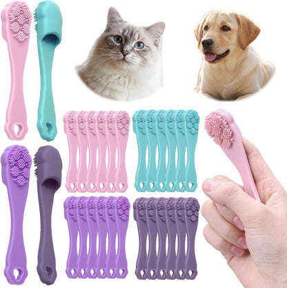 24 Pcs Silicone Finger Toothbrush for Dogs Cats Soft Bristles Pet Tooth Brushing Kit Gentle Dental Care Kits Teeth Cleaning Supplies Bulk for Large and Small Dogs Cats Puppy
