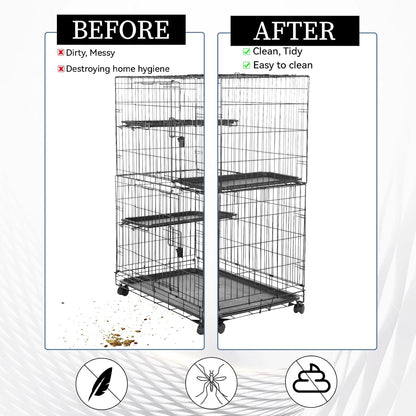 2PCS Adjustable Bird Cage Cover, Bird Cage Seed Catcher, Large Birdcage Cover, Airy Nylon Guard Net for Parrot Parakeet Macaw Round Square Cages (Black, White)